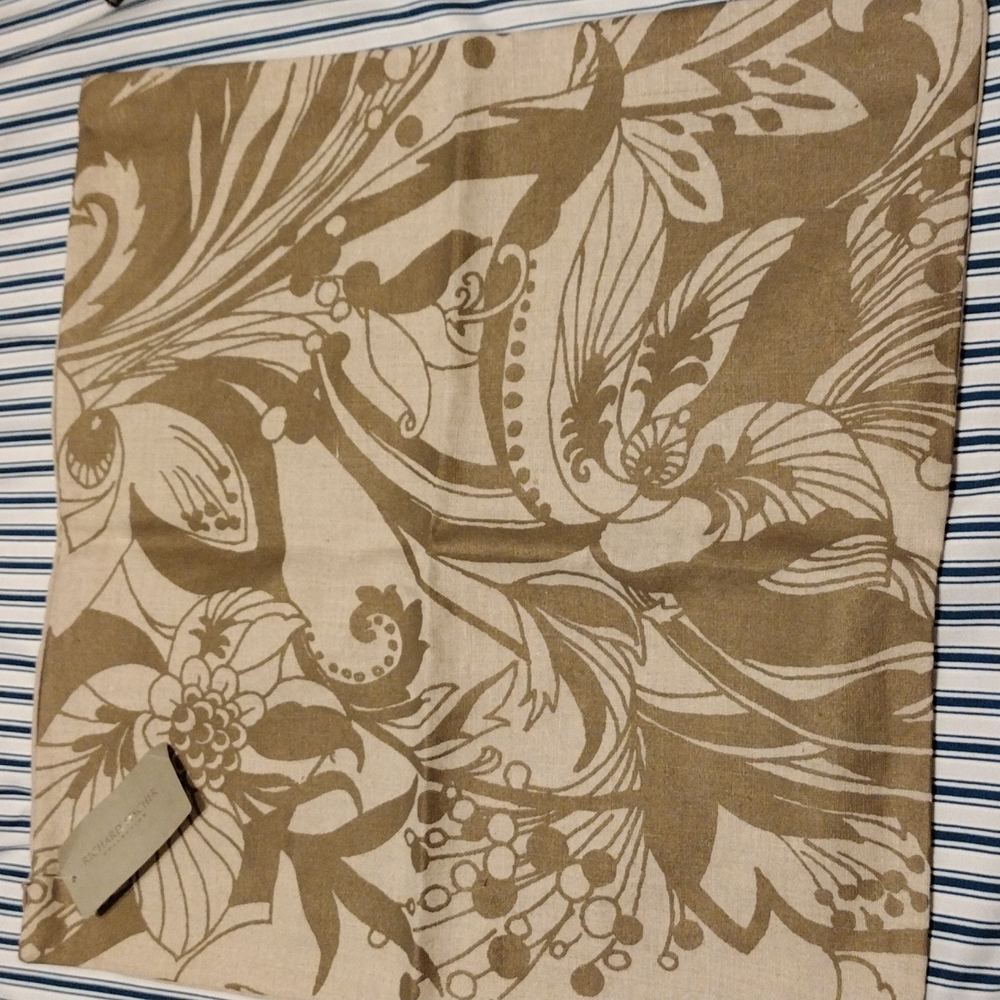 Richard Fisher Magnolia pillow case Taupe New